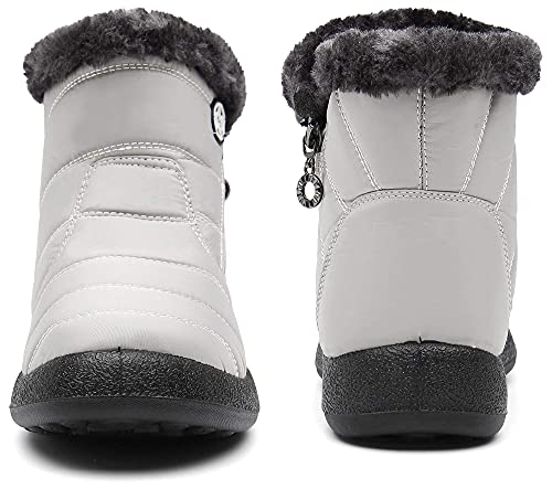 Gaatpot Damen Winterstiefel Wasserdicht Warm gefütterte Schneestiefel Winterschuhe Winter Kurzschaft Stiefel Boots Schuhe Beige 41