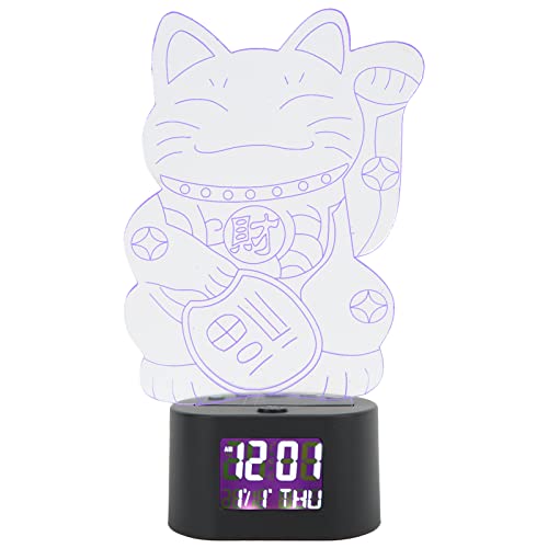 Acrílico Dos Desenhos Animados Luz da Noite Decoração Relógio Acrílico Casa Gatinho Criança Rgb Luz