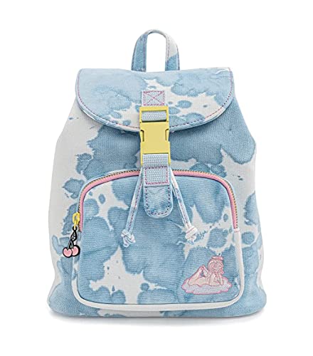 Loungefl Valfre Lucy Blue Acid Wash Denim Backpack