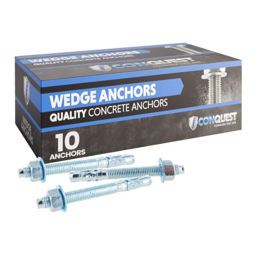 Conquest Zinc Plated Wedge Anchors for Concrete 3/4 inch x 6-1/4 inch