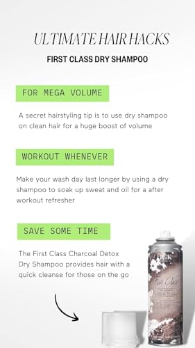 IGK FIRST CLASS Charcoal Detox Dry Shampoo Travel Bundle | Volume + Soothes Scalp + Balance Oil | Vegan + Cruelty Free | (6.3 Oz + 2 Oz)