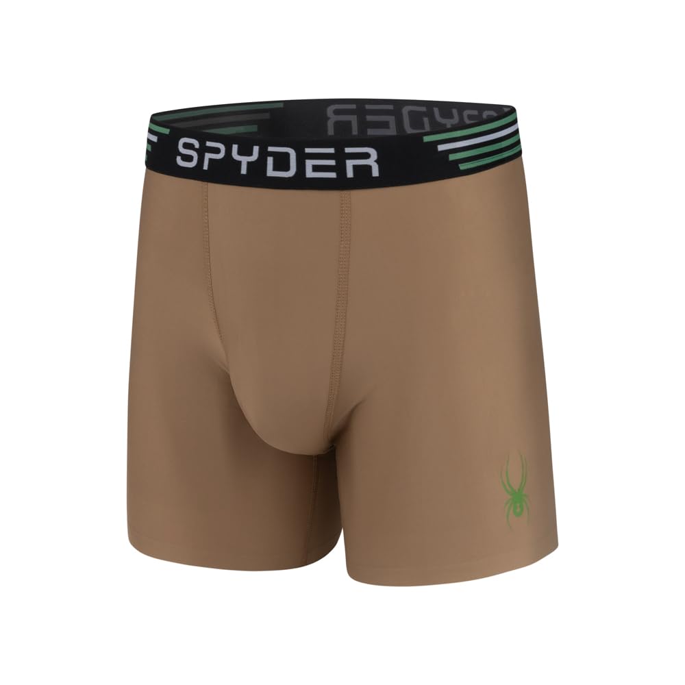 Spyder Herren-Boxershorts, 4er-Pack, Poly-Elastan, Performance-Unterwäsche/gebundener Saum, Boxershorts