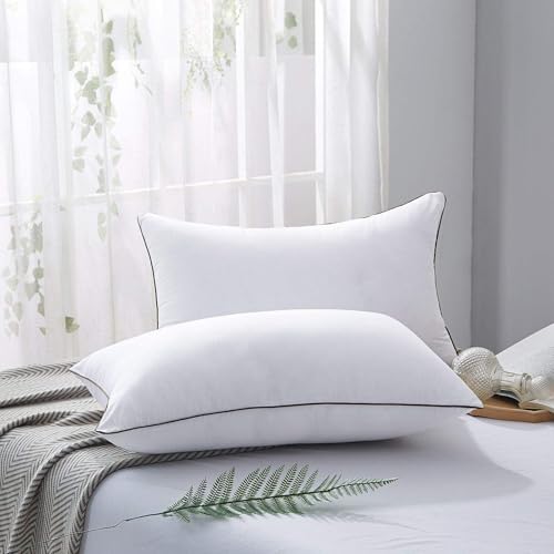 JOLLYVOGUE Pillows Queen Size Set of 2 for Sleeping, Soft and Supportive Bed Pillow with Down Alternative Filling for Side and Back Sleepers, Hotel Collection