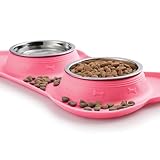 Hubulk Pet Dog Bowls 2 Stainless Steel Dog Bowl with No Spill Non-Skid Silicone Mat + Pet Food Scoop Water and Food Feeder Bowls for Feeding Small Medium Large Dogs Cats Puppies (S, Pink) - Image 5