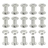 PATIKIL シカゴスクリュー 60セット M5 x 10mm 炭素鋼 フィリップ スヘッド スクリューリベット バインディングスクリュー ポストネイルリベット レザーベルト バッグ バックパック クラフト ブックバインディング シルバートーン
