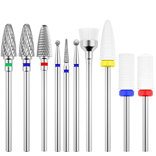 Onlylove Lot de 10 fraises à ongles en alliage de tungstène - Pour retirer les ongles en gel acrylique