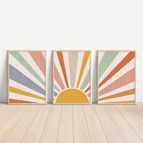 Impression toile soleil et arc-en-ciel pour chambre bébé