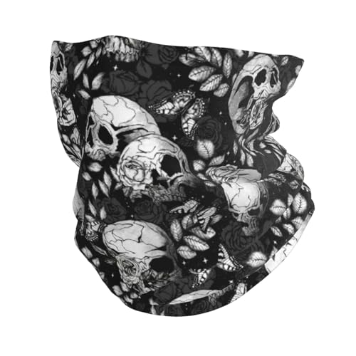 RPLKZEP Flower Sugar Skull Neck Gaiter Face Mask Men Women Bandana Face Mask Chemo Hats Headwear