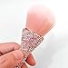 WOKOTO 1pcs Pink Shiny Rhinestone Nail Art Dust Brushes For Acrylic Nails Powder Remover Brushes Loose Face Cosmetics Blending Liquid Foundation Powder Make Up Brushes Nail Trimming Cleaning Tools