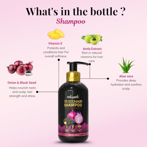 Image of Red Onion Black Seed Oil Hair Shampoo | For Hair Fall Control | For Dry and Frizzy Hair Control Hair Shampoo | For Men & Women - 300ml