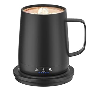Smart Self Heating Coffee Mug,14oz Temperature Control Coffee Mug,Hot up to 150°F,Rechargeable Heated Coffee Mug,Up to 6H Battery Life,Coffee Cup Warmer,Great Gift for Coffee Lovers,Dad,Mom (Black)