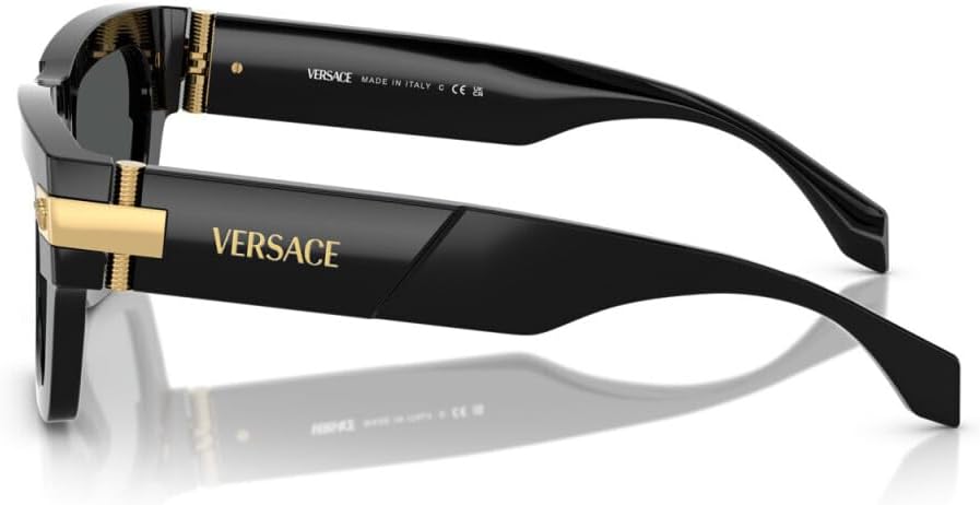 Versace Man Sunglasses Black Frame, Dark Grey Lenses, 55MM