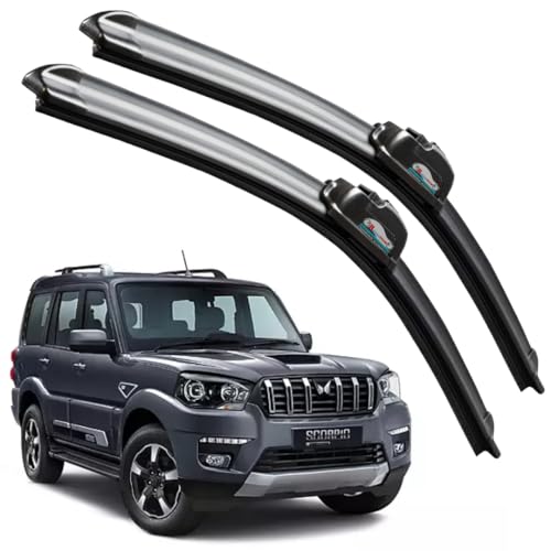 Image of Frameless Rubber Car Wiper Blades Set of 2 Compatible with (Scorpio (2017-Till Date) (D-20,P-20))