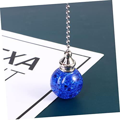Image of Mobestech Ceiling Fan Pull Chain Extender Pull Chain Light Fixture Ceiling Fan String Replacement Crystal Fan Pulls Crystal Ball Fan Pulls with Connector Zipper Blue