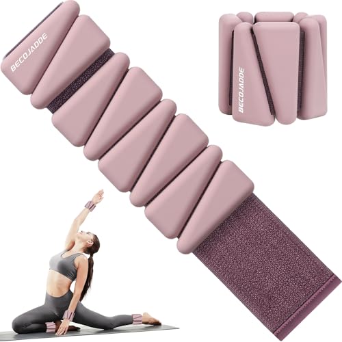 Image of BECOJADDE Ankle Weights Set of 2 (1 lb /2 lb /3 lb Each) Adjustable Wrist Weights for Women Men Wearable Arm Leg Weight for Pilates, Running, Walking, Workout, Yoga