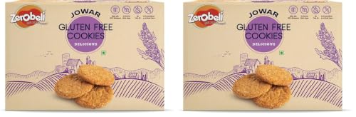 Image of Zerobeli Jowar Gluten Free Cookies 250g- Pack of 200% Wholesome Multigrain Millet Cookies| No Maida, No Palm Oil or Preservatives | rich in dietary fiber