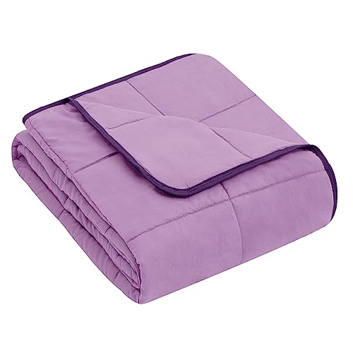 Image of yescool Weighted Blanket (5 lbs, 36 inch x 48 inch, Purple) Cooling Heavy Blanket, Perfect for 40-60 lbs, Breathable Throw Blanket Gifts with Premium Glass Bead, Machine Washable