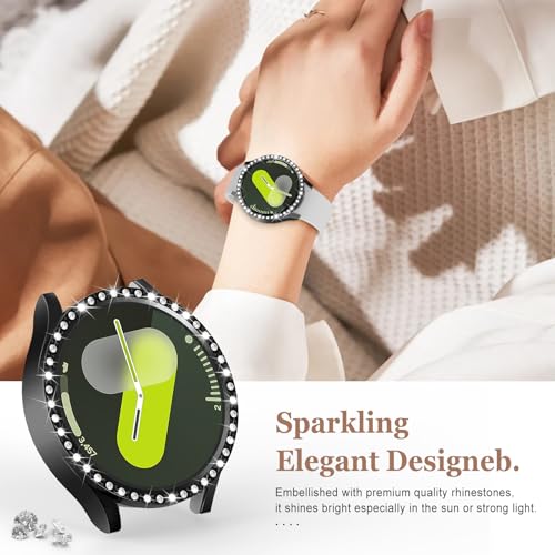 Anti-rayure Galaxy Watch 6 40mm, coque rigide strass avec écran tactile - 4