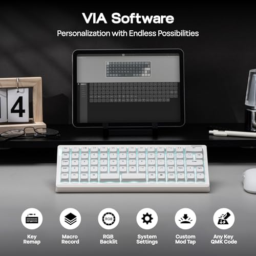 Image of EPOMAKER Hack70 Planck Mechanical Keyboard with VIA Custom, 2.4Ghz /BT /Wired, Gasket, Hot-Swap, RGB, Dye-Sub PBT Keycap, 65% Ortholinear Layout Wireless Gaming Keyboard for Mac /Win