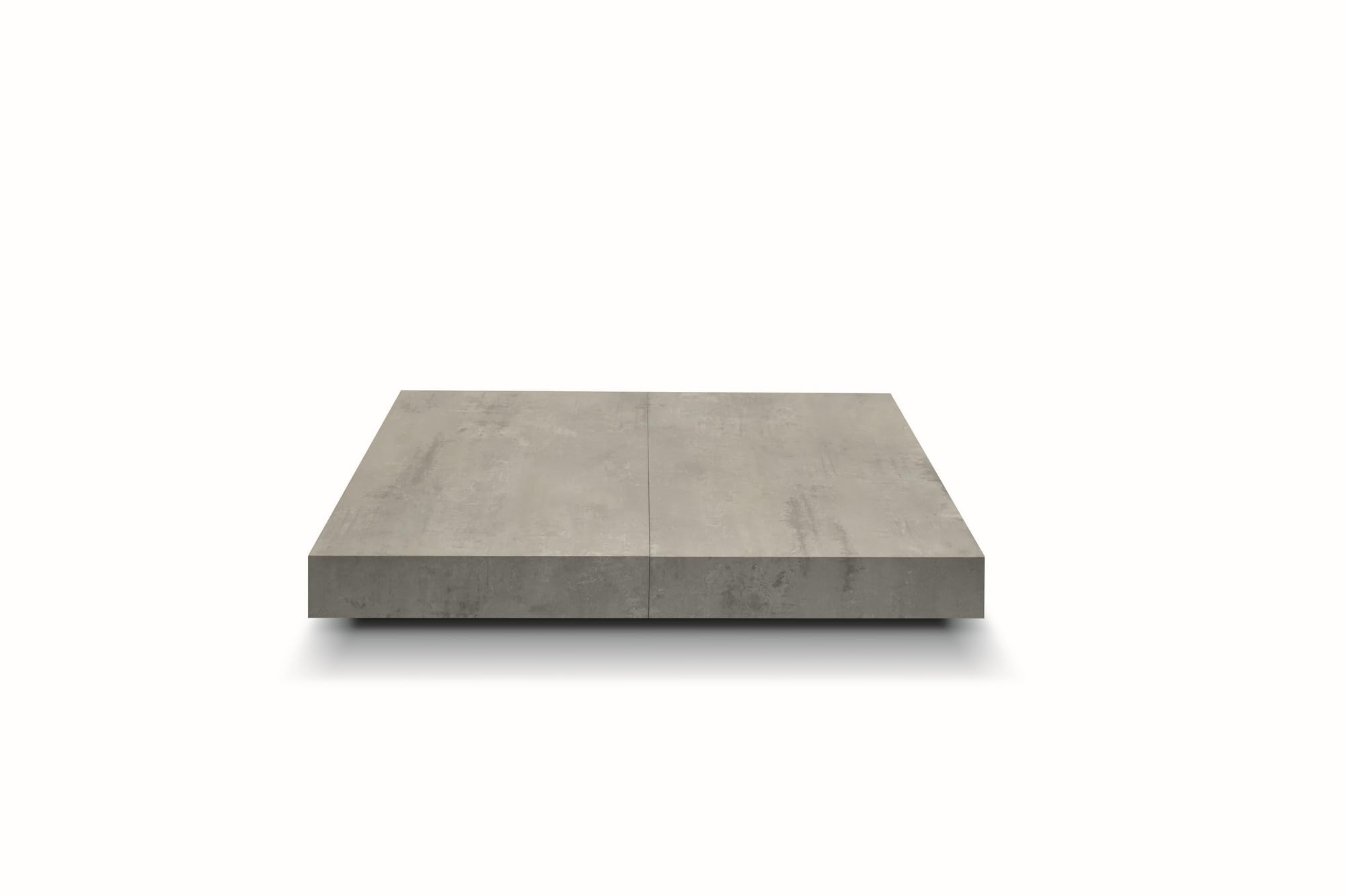 KONTE.DESIGN Tavolino CAMOGLI in legno, vari colori trasformabile in tavolo da pranzo 120x80 cm - 220x80 cm altezza da 30 a 77 cm (Grigio Cemento E Base Nera)