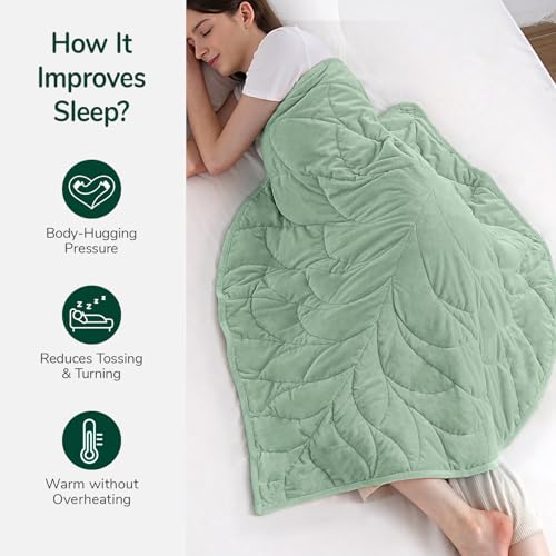 Image of Kaisa Weighted Blanket for Adults (5 lbs,23 inchx29 inch), Soft Heavy Blanket Machine Washable, Small Size Weighted Blankets with Glass Beads for Couch and Bed, Sage Green