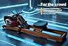 TANTISY Foldable Rowing Machines for Home with Adjustable Large Water Tank & Comfortable Seat for Real Experience Immersive Water Rower, APP Link,Water Resistance 330LBS Weight Capacity;