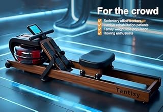 TANTISY Foldable Rowing Machines for Home with Adjustable Large Water Tank & Comfortable Seat for Real Experience Immersive Water Rower, APP Link,Water Resistance 330LBS Weight Capacity;