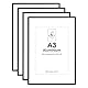 ENGLORY A3 Fotorahmen Metall Aluminium 4er-Set mit Perspex-Vorderseite für Wandhalterung, 29,7 x 42 cm schwarzer Bilderrahmen für Zertifikat-Poster-Wanddekoration