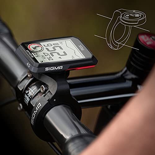 SIGMA SPORT ROX 4.0 Juego de sensores, ciclocomputador inalámbrico con GPS y sensor de velocidad, frecuencia cardíaca y cadencia, navegación GPS para exteriores con medición de altitud, negro