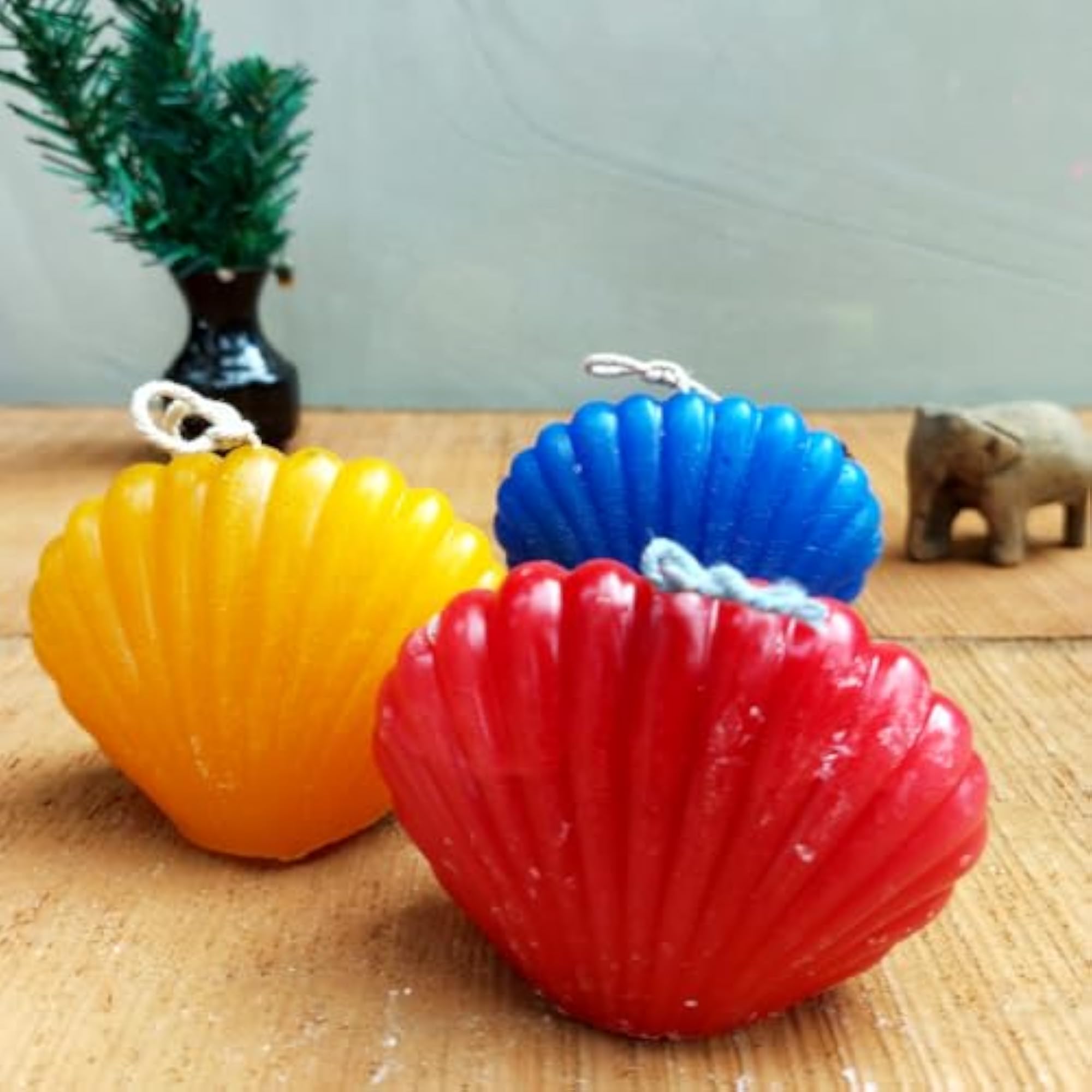 3pc Seashell Scented Candle Set, Handmade Home Décor