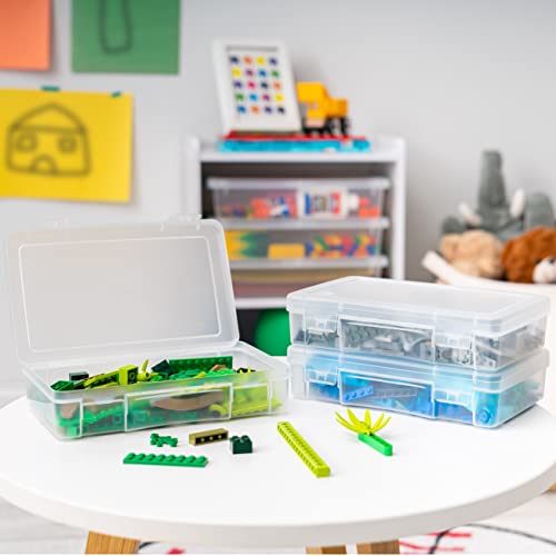 Iris Ohyama, Aufbewahrungsbox für Büromaterial, Plastik, 1.4L, 10er Set, Transparent, Stapelbar, Schnappverschluss, für Schreibwaren, Dokumente, Stifte, kleine Werkzeuge, BPA frei, Organizer, MCC-220