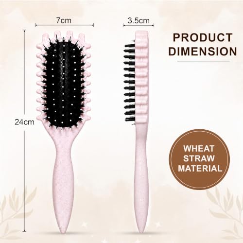 Image of GLUN Unisex Detangling Head Hair Brush, Beige Colour 1 Piece, Anti-Static Scalp Massage Brush, Soft Flexible Bristles, Smooth Styling Hairbrush for Wet & Dry Hair