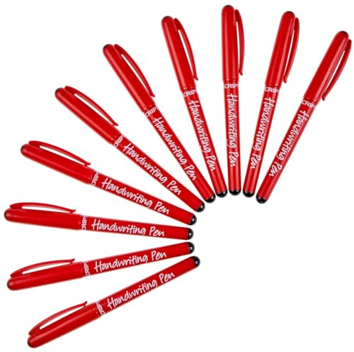 (Pack of 10) Manuscript Black Handwriting Pens Comfort Grip School Kids Handwriter