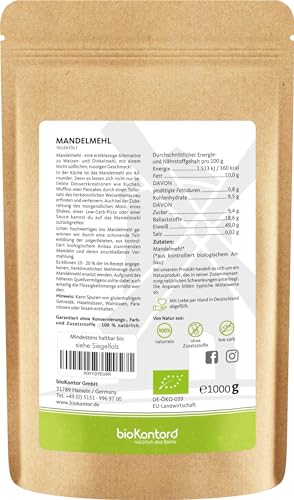 Foto von Mandelmehl BIO teilentölt 1000 g low carb - Proteinlieferant 100% natürlich von bioKontor