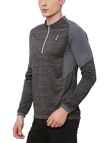 Image of CAHOOT Men's Charcoal Grey Basic Activewear T Shirt for Casual Wear