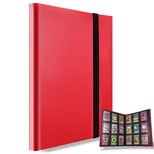 MUROAD Classeur pour cartes à collectionner, Porte cartes rangements pour 360 cartes, Compatible avec pokemon cartes (Rouge)