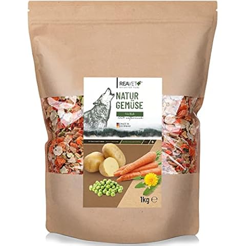 ReaVET Naturgemüse Vielfalt 1kg, Gemüseflocken Hunde getreidefrei Cover