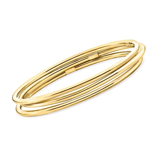 Ross-Simons Italian 22kt Gold Over Sterling Jewelry Set: 3 Polished Bangle Bracelets