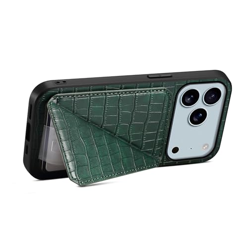 SZLUTLA KpΏiPhone 17 Pro Max/17 Pro/Air/17̃U[P[XALitchi Texture Men and Women Slim Shockproof Phone Case with Flip Card Holder