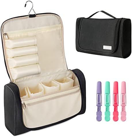Verkinly Travel Case for Dyson Airwrap Complete Styler & Attachments, Portable Storage Bag with Metal Hanging Hook for Long Barrels, Hair Curler Accessories