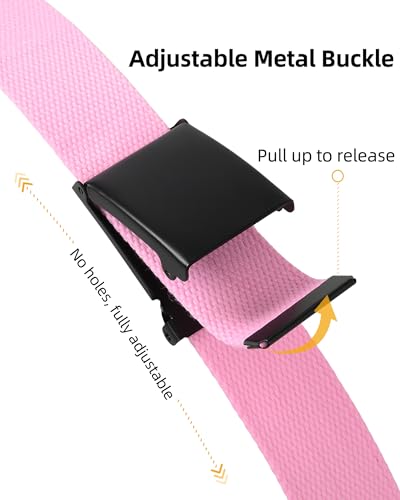Image of Mile High Life Cut To Fit Canvas Web Belt Size Up to 52 inch with Flip-Top Solid Black Military Buckle