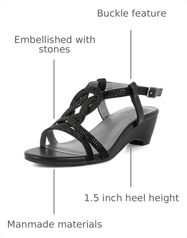 Image of LONDON FOG Womens Macey Demi-Wedge Dress Sandals