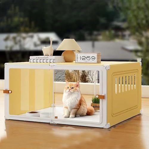 猫 ゲージ キャットケージ 1/2/3 段 大型 トイレ付き 引き出し式 掃除しやすい 通気性良好 脱走防止 トップス収納 組み立て簡単 広い活動スペース 取り外し可能 トイレ リッタースコップ(71*46*36黄)