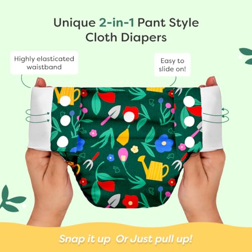 Image of SuperBottoms UNO Pull-up Pant Style Diaper with Universal Booster Pad | Cloth Diaper for Babies | Reusable, No Tapes, Easy to Wear, Designed for Active Little Ones | 3M - 3Y