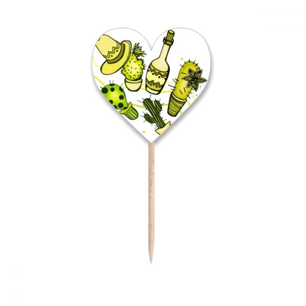 Cure-dents cactus mexicain cœur pour égayer une table apéritive trop classique