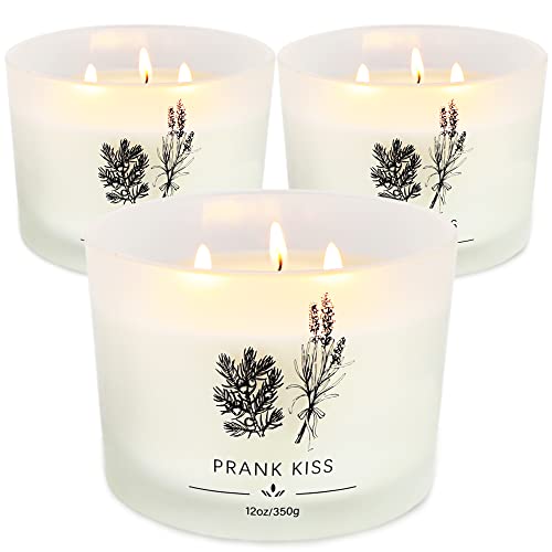 3 Pack Lavender Candles For Home Scented, Candles Gifts Set For Women, Soy Wax 200 Hour Long Lasting Jar Candles Gift For Birthday Mom Christmas Thanksgiving Day Present #TOP9