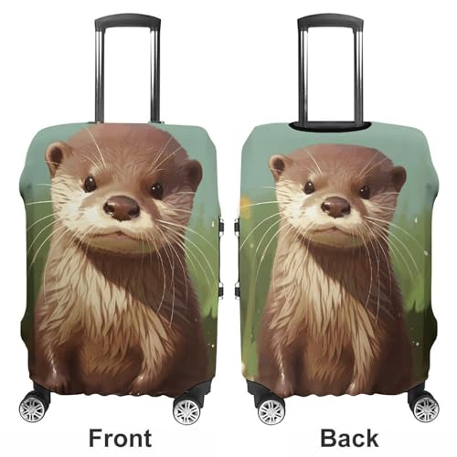 Carry on Luggage Cover Cute Otter Suitcase Covers for Luggages Tsa Approved Travel Luggage Sleeve Protector Elastic Suitcase Protector Anti-Scratch Washable Fits 19-30 Inch Case -L3
