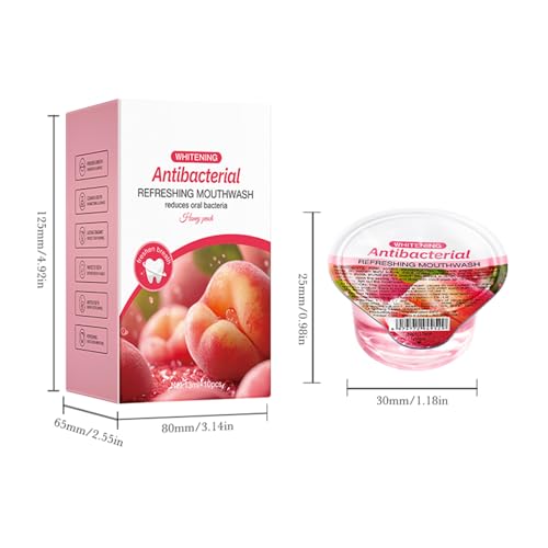 Mundspülung Total Care - Kariesvorbeugung, Zahnstärkung, Frischer Atem, Zahnfleischpflege - 13ml X 10 Stück - Ideal Für Chronischen Mundgeruch Und Gereiztes Zahnfleisch (Pfirsich) Peach Mouthwash – Bild 8