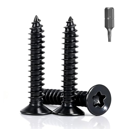 150 Stück Holzschrauben Edelstahl M4X20mm Schwarz, A2/VA2...
