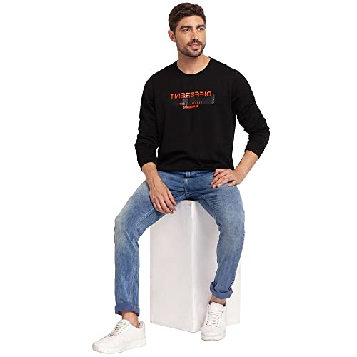 Image of Spykar Men's Cotton Round Neck Sweatshirt